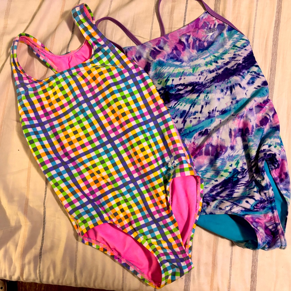 TYR Multicolor Checkered and Speedo Tie-Dye Swimsuits